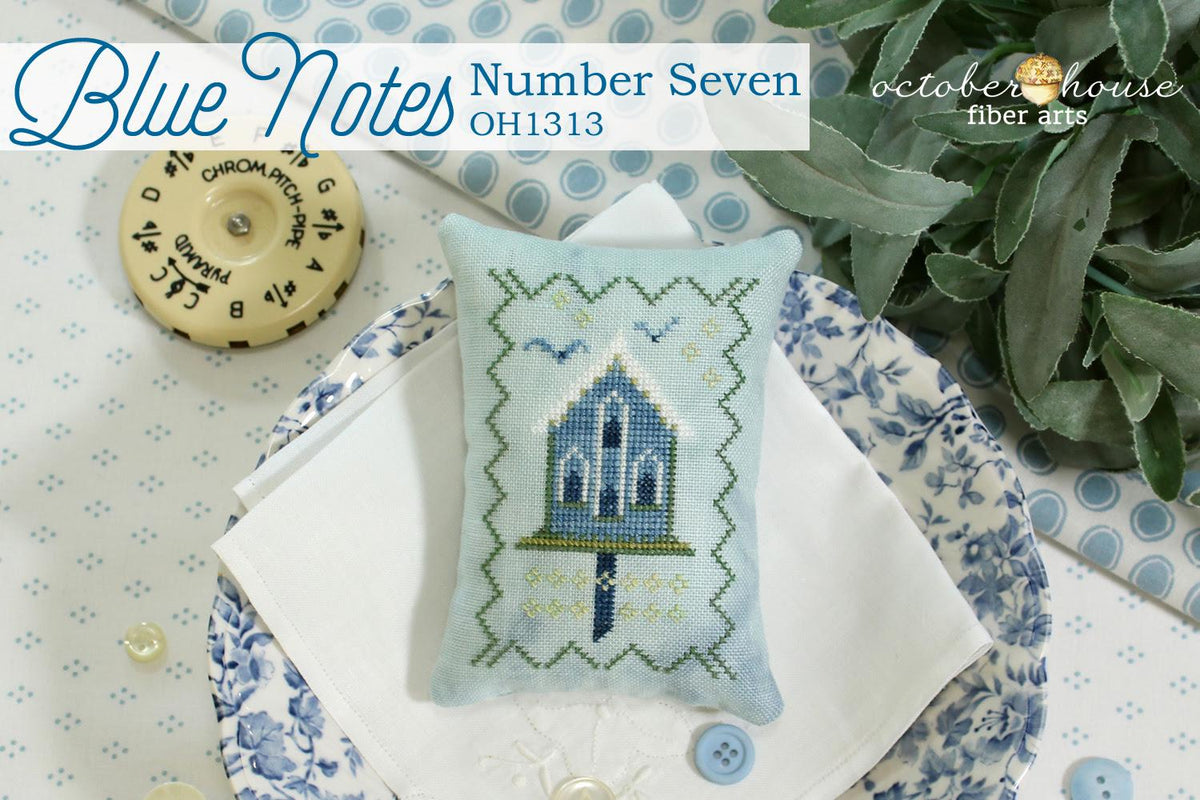 Blue Notes - Number Seven - by October House Fiber Arts - Cross Stitch Paper Pattern
