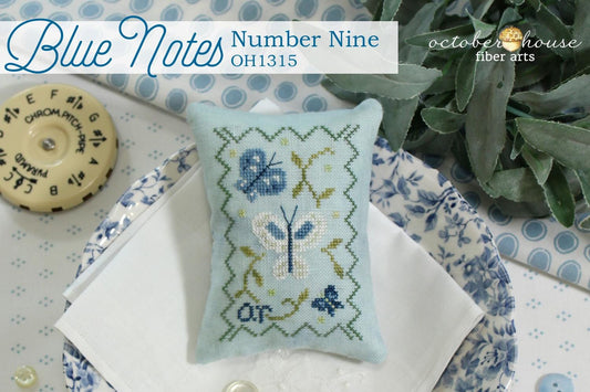Blue Notes - Number Nine - by October House Fiber Arts - Cross Stitch Paper Pattern