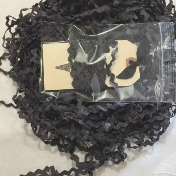 Licorice Rick Rack Trim (3 yards) - 1/2 inch - Lady Dot Creates