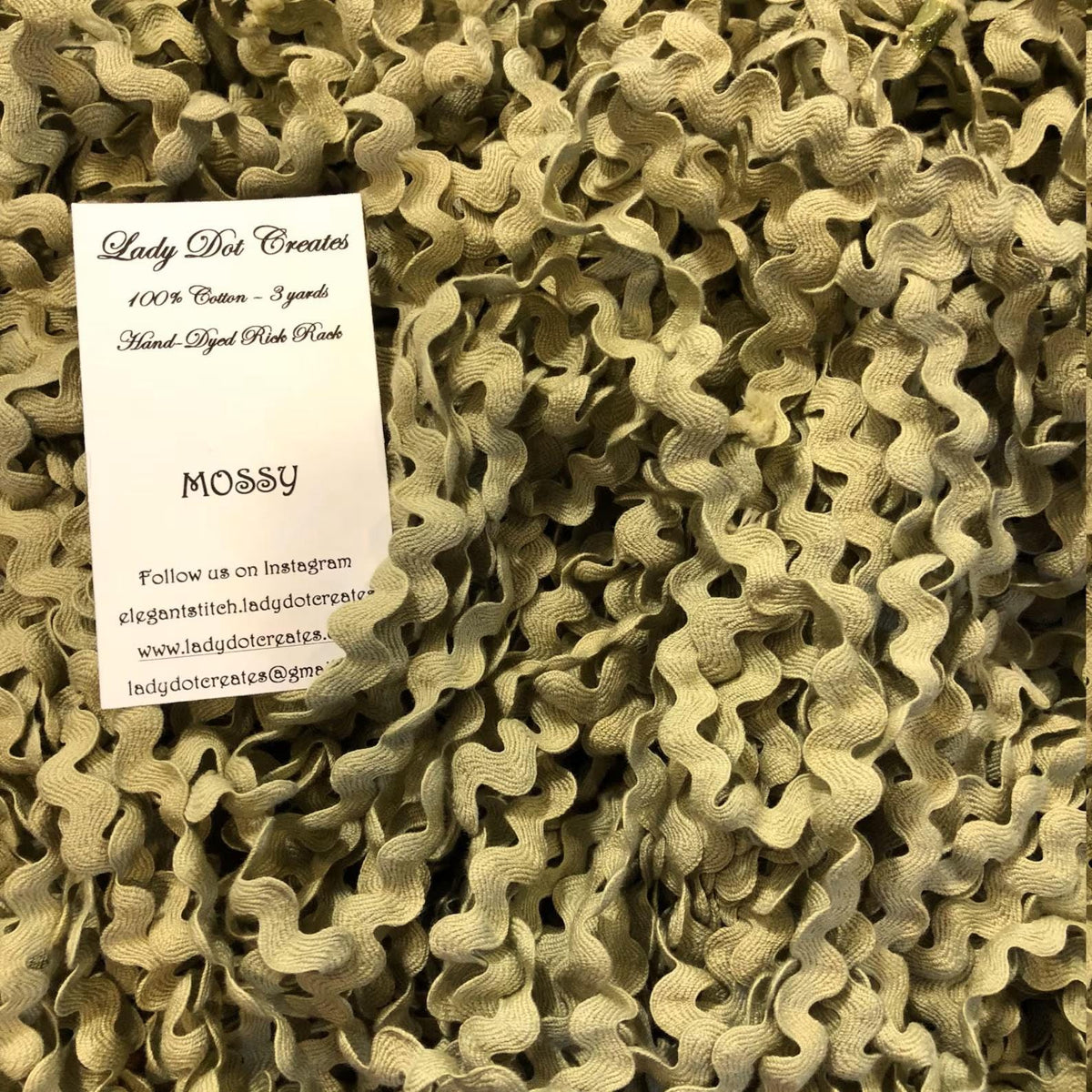 Mossy Rick Rack Trim (3 yards) - 1/2 inch - Lady Dot Creates