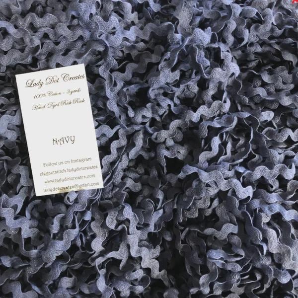 Navy Rick Rack Trim (3 yards) - 1/2 inch - Lady Dot Creates