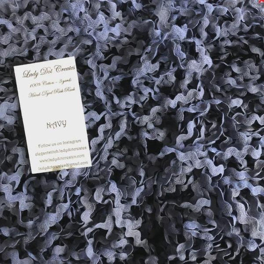 Navy Rick Rack Trim (3 yards) - 1/2 inch - Lady Dot Creates