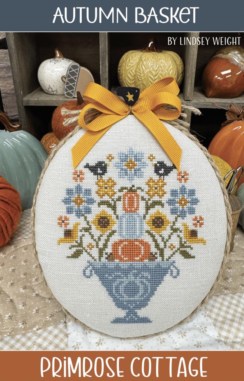 Autumn Basket by Primrose Cottage Stitches (PRE-ORDER) - Cross Stitch Paper Pattern