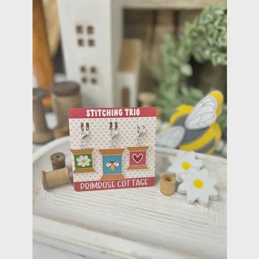 Stitching Trio Charms by Primrose Cottage Stitches