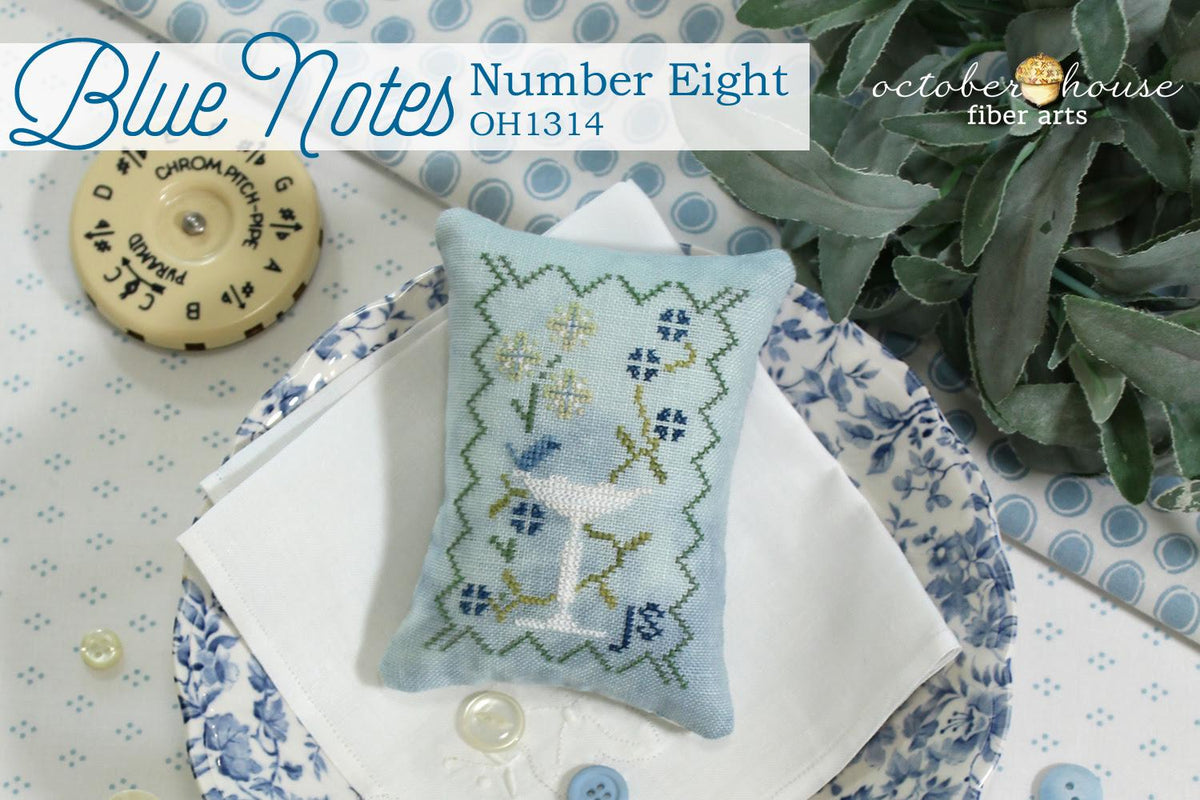 Blue Notes - Number Eight - by October House Fiber Arts - Cross Stitch Paper Pattern