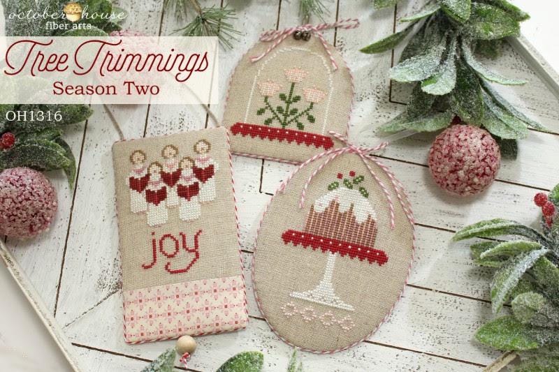 Tree Trimmings Season Two by October House Fiber Arts - Cross Stitch Paper Pattern