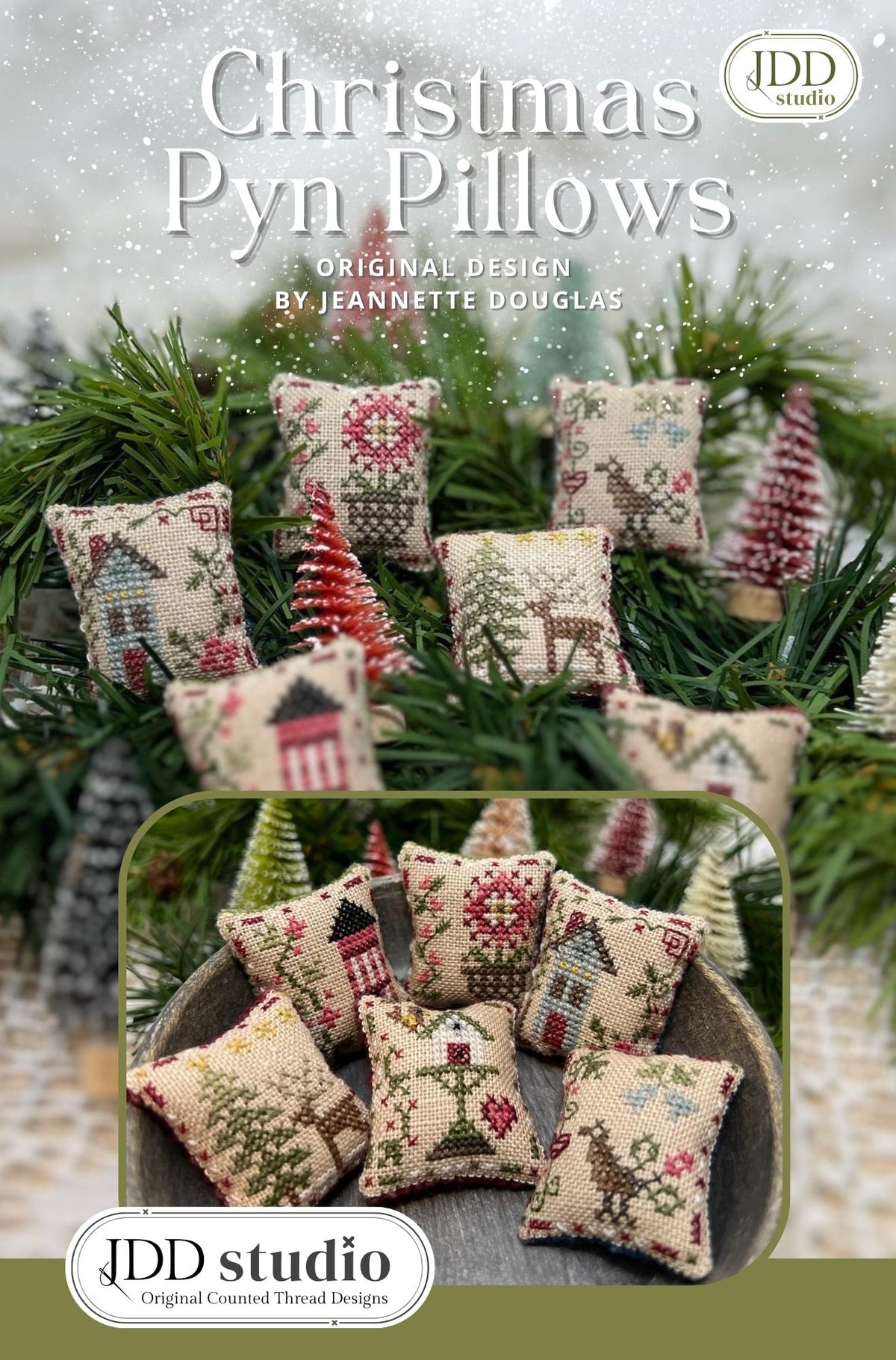 Christmas Pyn Pillows by JDD Studio (PRE-ORDER) - Cross Stitch Paper Pattern