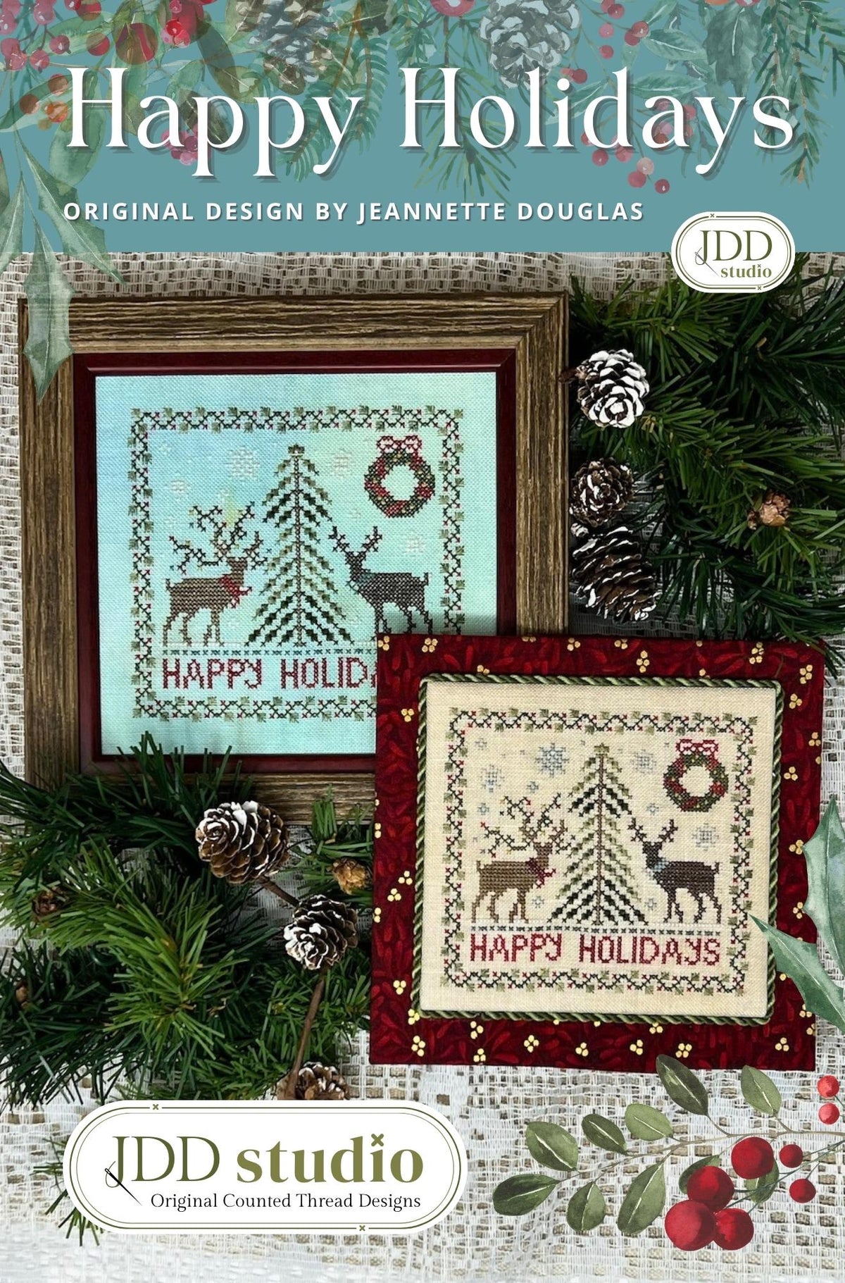 Happy Holidays by JDD Studio (PRE-ORDER) - Cross Stitch Paper Pattern
