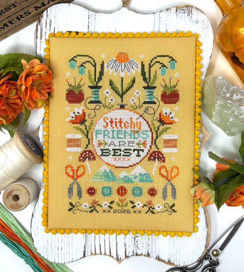 Stitchy Friends Are Best by Tiny Modernist - Cross Stitch Paper Pattern