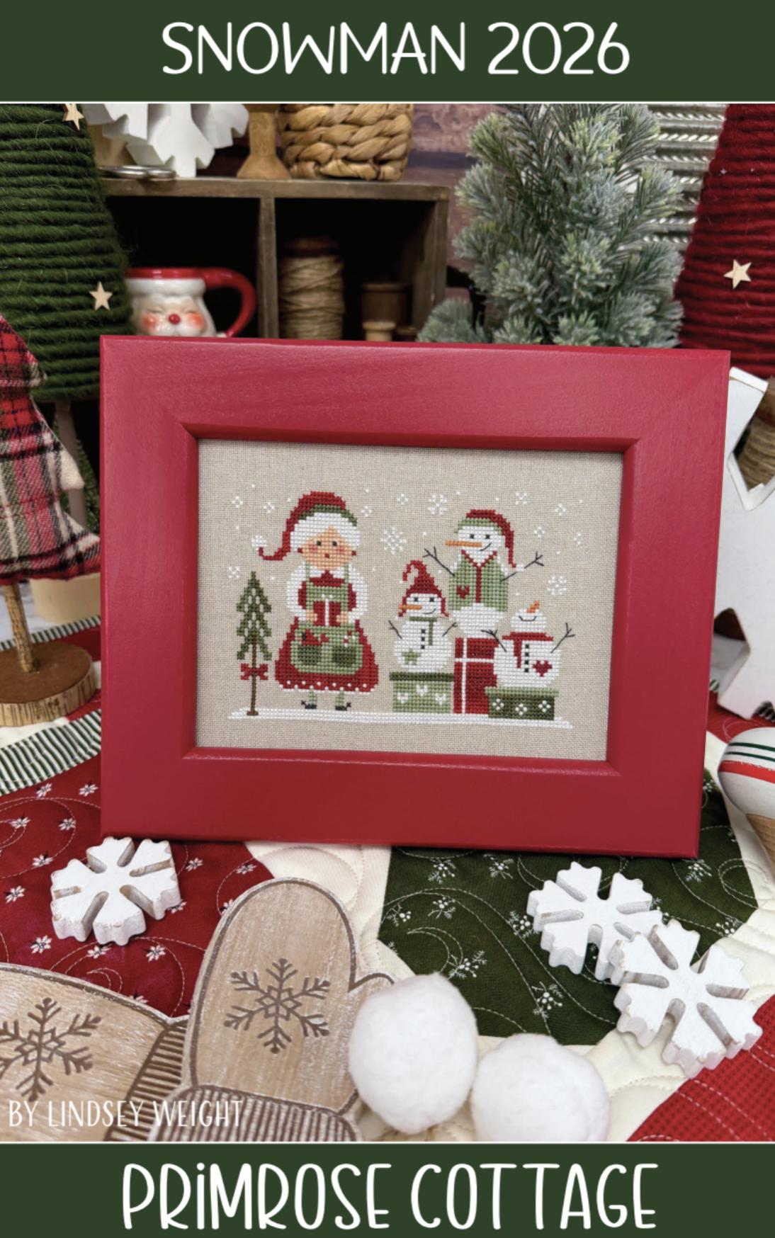 Snowman 2026 by Primrose Cottage Stitches (PRE-ORDER) - Cross Stitch Paper Pattern