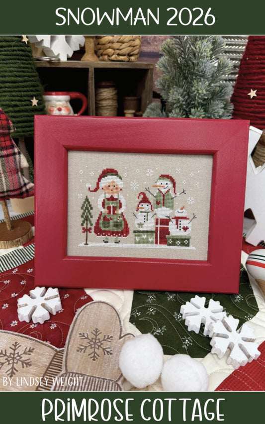 Snowman 2026 by Primrose Cottage Stitches (PRE-ORDER) - Cross Stitch Paper Pattern