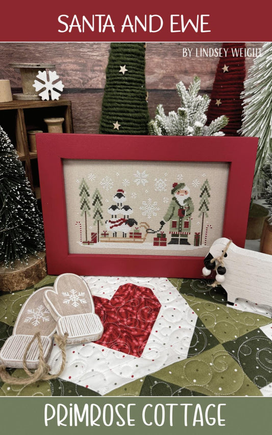 Santa and Ewe by Primrose Cottage Stitches (PRE-ORDER) - Cross Stitch Paper Pattern